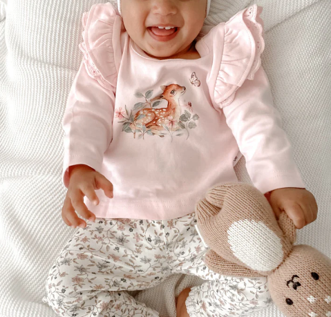 Aster & Oak Organic Cotton Tee – Vintage Meadow Floral Toddler Shirt