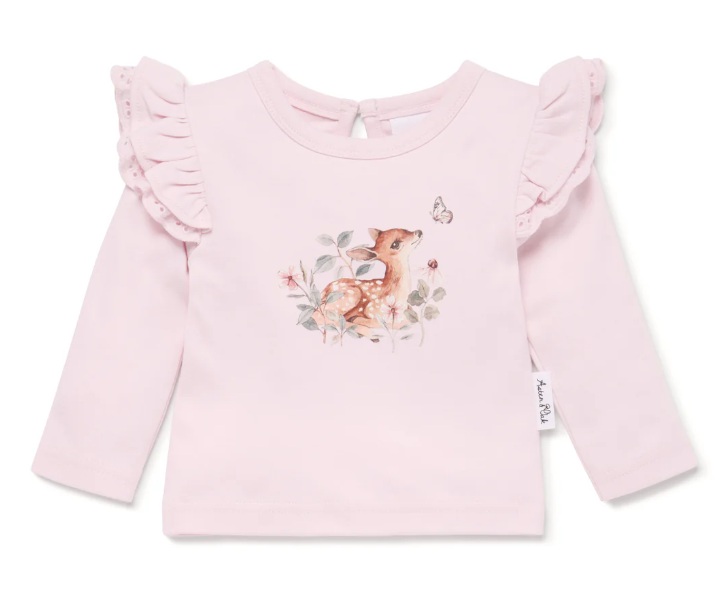 Aster & Oak Organic Cotton Tee – Vintage Meadow Floral Toddler Shirt