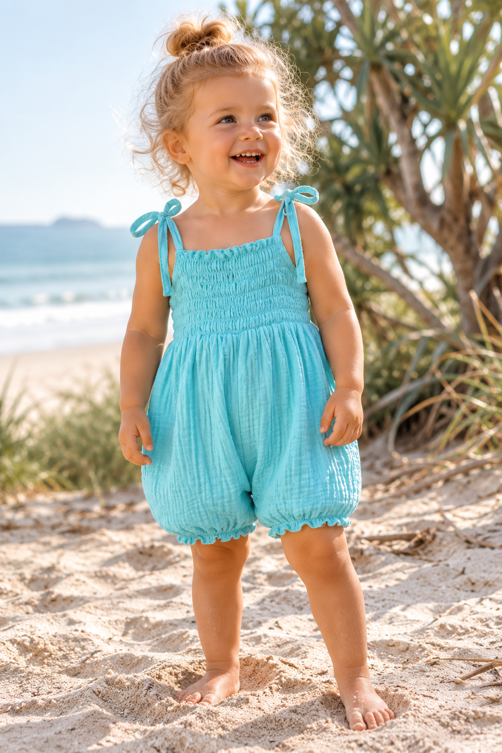 Chloe Jumpsuit Oceania Aqua Muslin Cotton