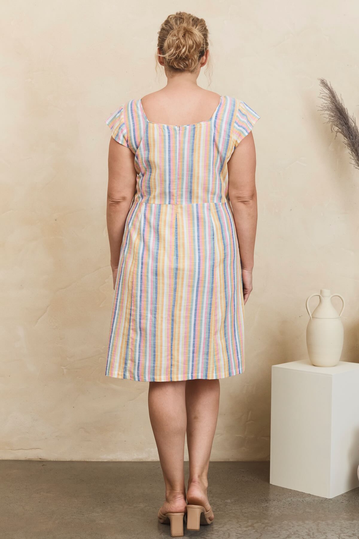 MahaShe Anna Tunic in Summer Stripe | 100% Cotton Long-Line Floral Top