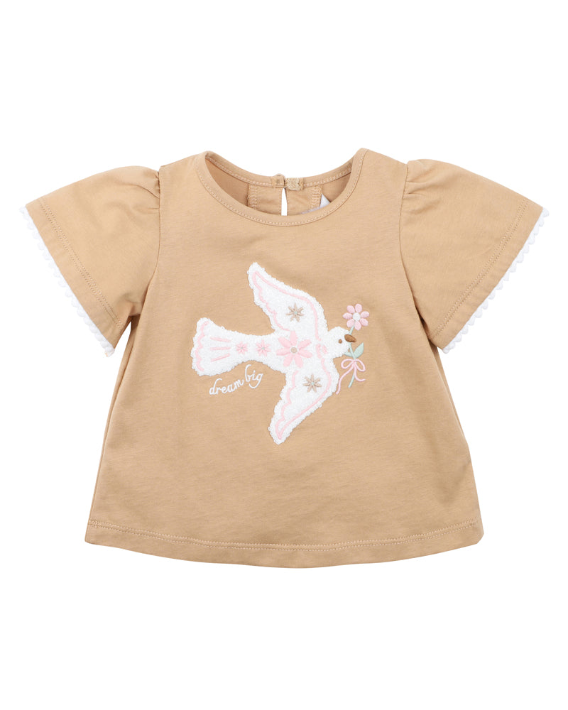Fox & Finch Girls Sweet Spot Dream Big Tee - Summer Dove Graphic T-Shirt