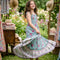 MilaMeli Aria Spring Dress Aqua Widflower Print