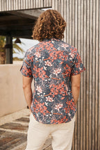 MahaShe Men’s Short Sleeve Shirt | 100% Cotton Printed Button-Down