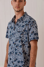 MahaShe Men’s Short Sleeve Shirt | 100% Cotton Printed Button-Down