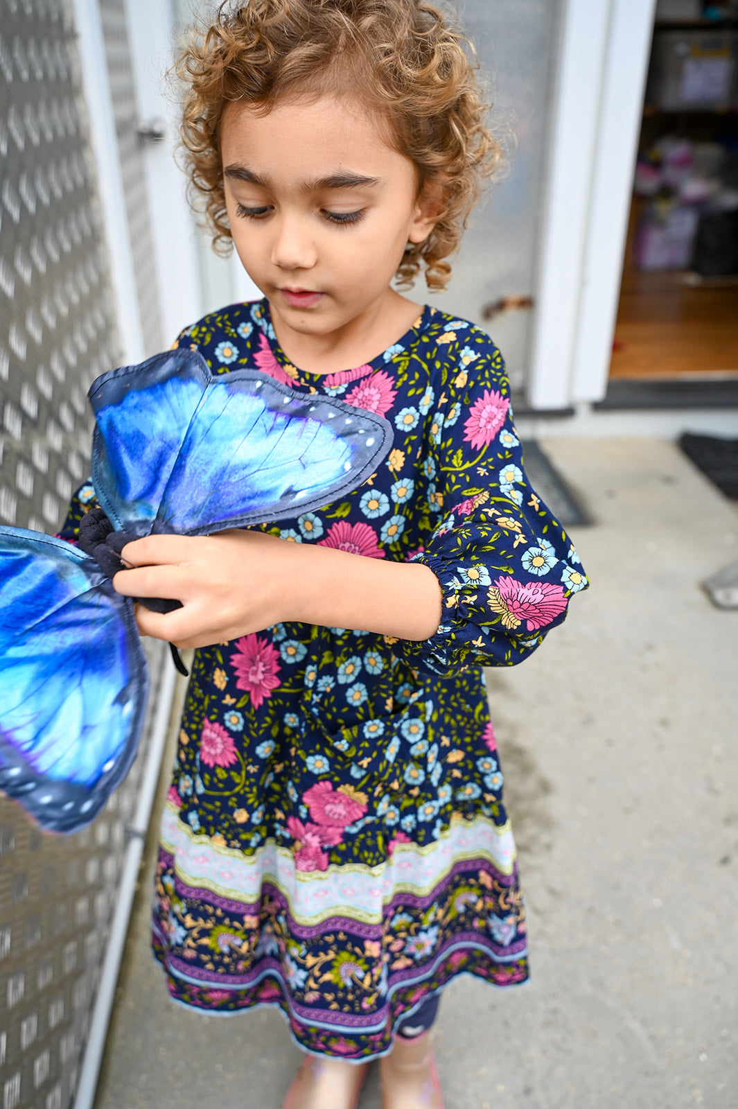 MilaMeli Lotte Dress Indigo Wildflower Print