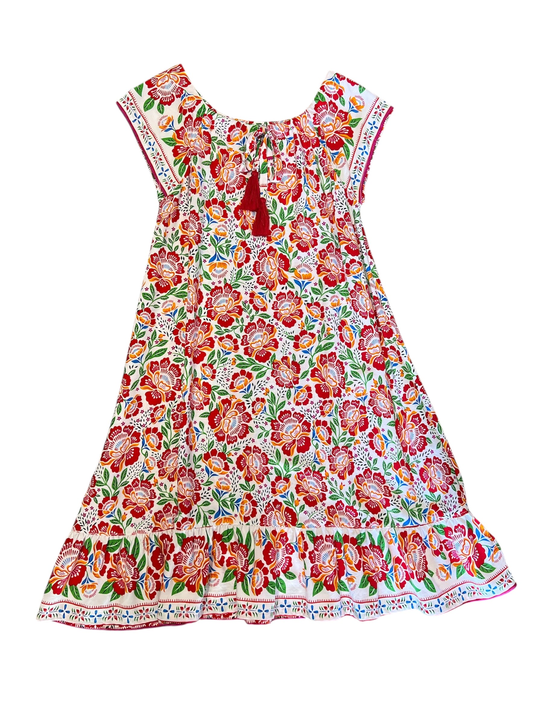 MilaMeli Jesse Frill Dress - Fiesta Bloom White