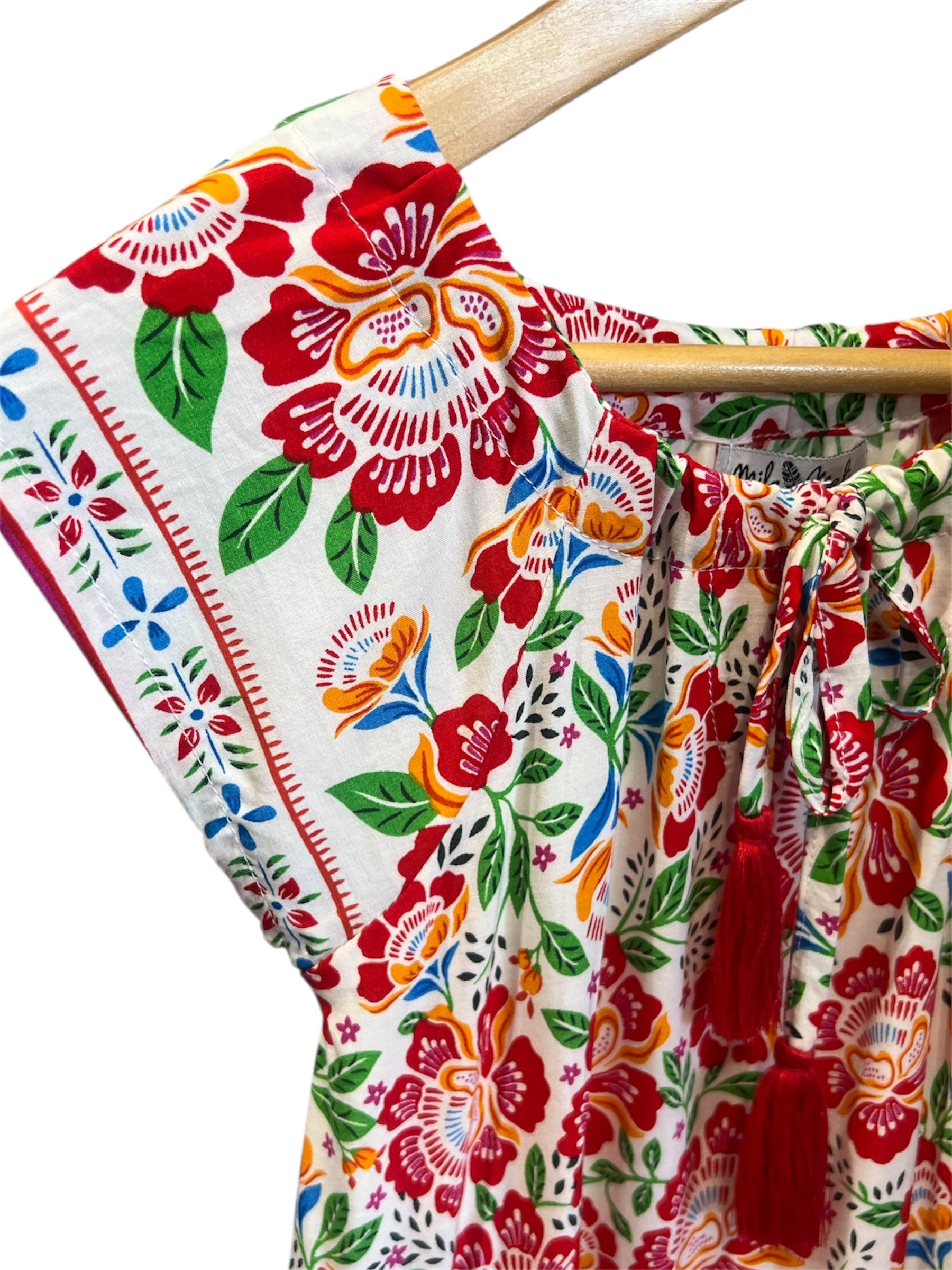 MilaMeli Jesse Frill Dress - Fiesta Bloom White