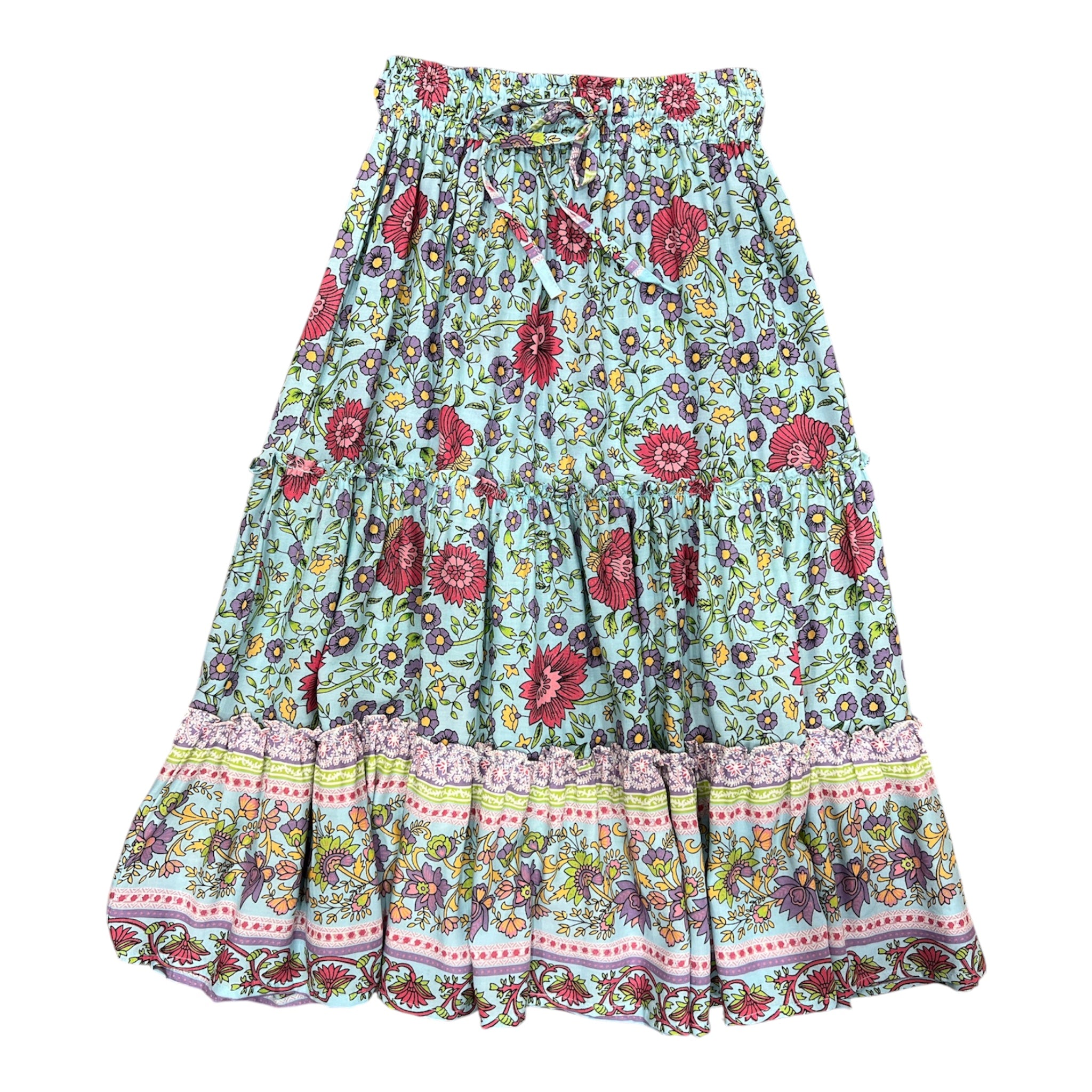 Maeve Maxi Skirt Aqua Wildflower