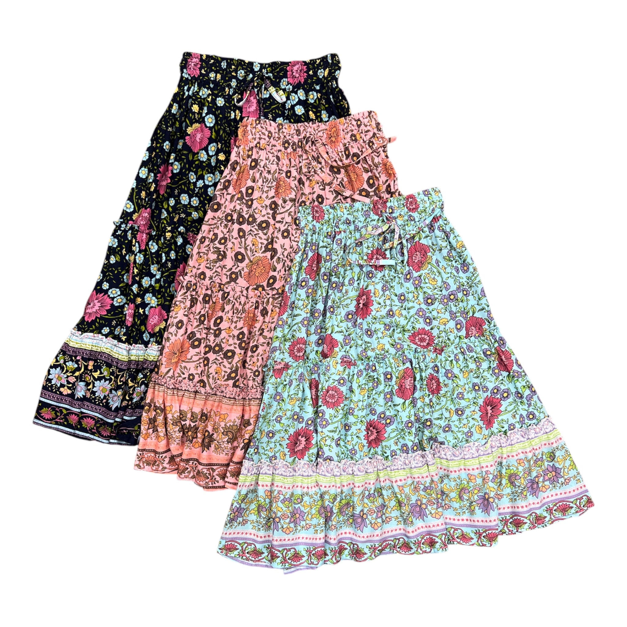 Maeve Maxi Skirt Aqua Wildflower