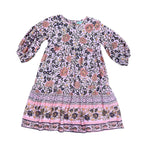 Lottie Dress Blush Wildflower Print in a white background.