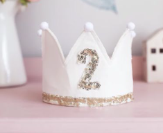 Alimrose Ivory Birthday Crown - Adjustable Fabric Keepsake
