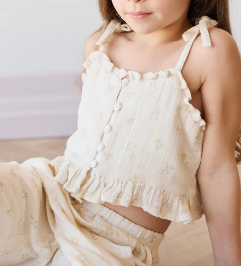 Jamie Kay' 25 Organic Cotton Muslin Mirabel Top Pauline Chamomile