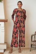 MahaShe Talia Trouser in Autumn Blossom | High-Waisted 100% Cotton Wide-Leg Pants