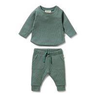 W&F W25 Pine Green Organic Waffle Set