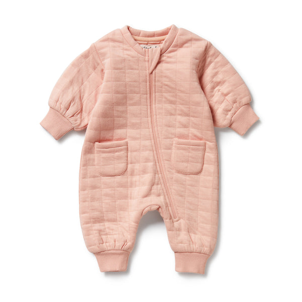W&F W25 Pretty Pink Organic Quilted Growsuit