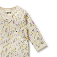 W&F W25 Bella Floral Organic Zipsuit with Feet