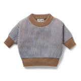 W&F W25 Coco Blue Speckle Organic Knitted Jumper WFW2552-02A