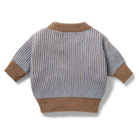 W&F W25 Coco Blue Speckle Organic Knitted Jumper WFW2552-02A