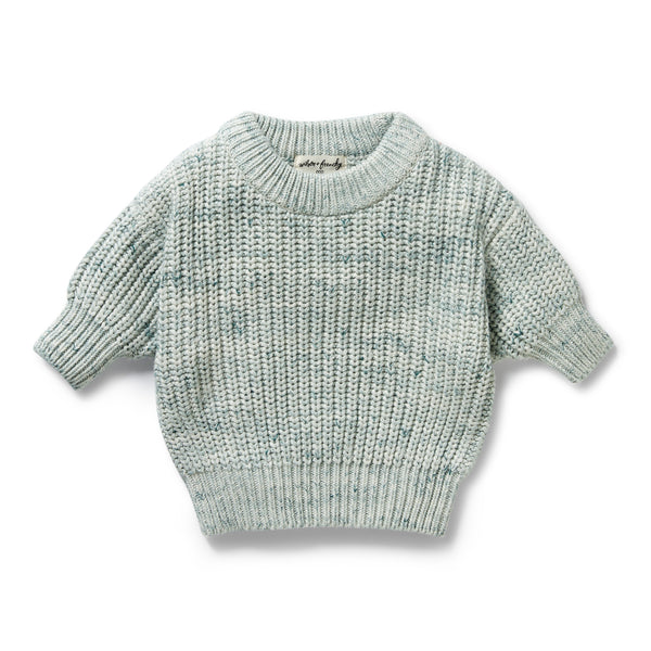 W&F W25 Moss Speckle Organic Knitted Jumper