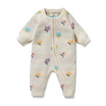 W&F W25 Flower pop organic Knitted Jacquard Growsuit