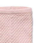Close up of Wilson & Frenchy Organic Knitted Bubble Pant Marshmallow Pink on a white background on a white background
