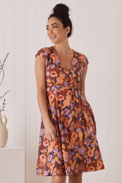 Mahashe Wrap Dress - Poppy Peach