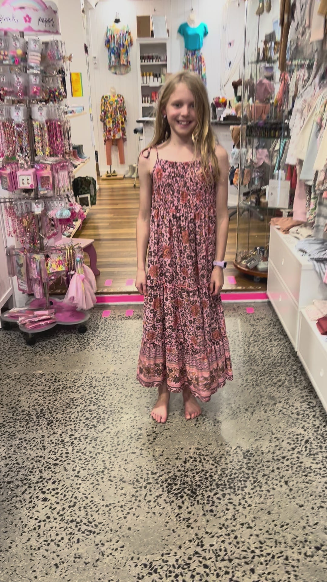 MilaMeli Aria Spring Dress Blush Widflower Print
