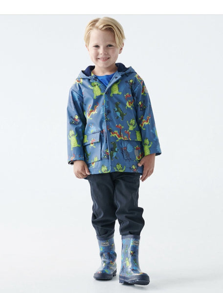 Hatley Colour Changing Splash Jacket Linework Dinos